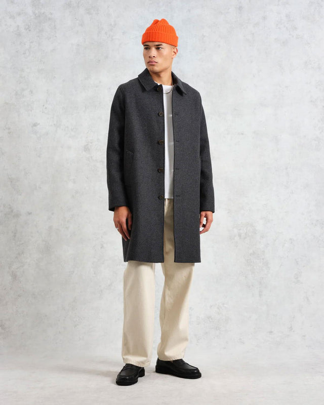 STAN TWILL WOOL CAR COAT - CHARCOAL AW24-OUT-STL-BJL-CHR -CHARCOAL WAX LONDON 