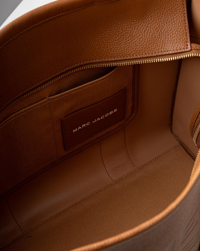 THE LEATHER LARGE TOTE BAG - ARGAN OIL