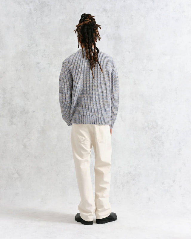 WILDE HEAVYWEIGHT KNIT JUMPER - BLUE AW24-KNT-WLD-BLL-BLU -BLUE WAX LONDON 