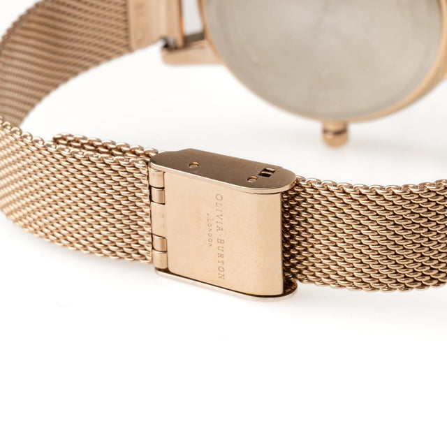 DEMI MULTIFUNCTION CG MESH WATCH - GOLD 24000008 -SILVER MESH OLIVIA BURTON 