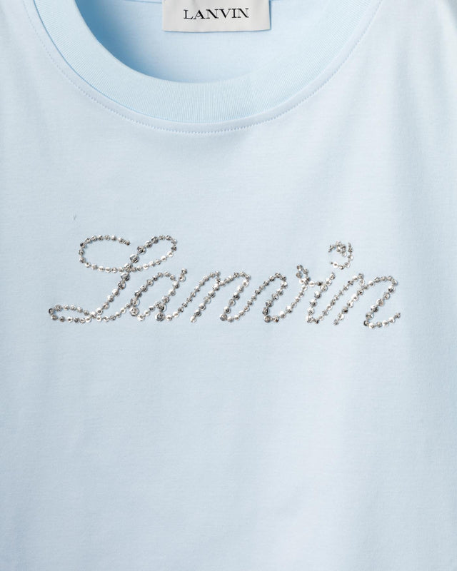 EMBROIDERED SCRIPT LOGO T-SHIRT - CHAMBRAY RW-TS9030-J186-E25 -260 CHAMBRAY LANVIN 