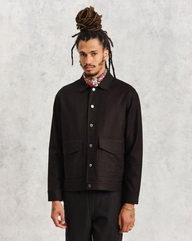 MITFORD JACKET - BLACK SS24-JKT-MIT-BFE-BLK BLACK WAX LONDON 