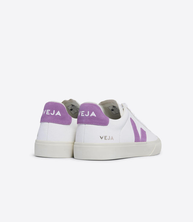 WOMENS CAMPO CHROMEFREE LEATHER TRAINERS - EXTRA WHITE/ MULBERRY CP0503493A WEXTRA WHITE/MULBERRY VEJA 
