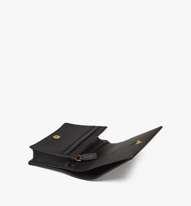 HIMMEL EMBOSSED LOGO LEATHER SNAP WALLET - BLACK MYSESAC03BK001 BLACK MCM 