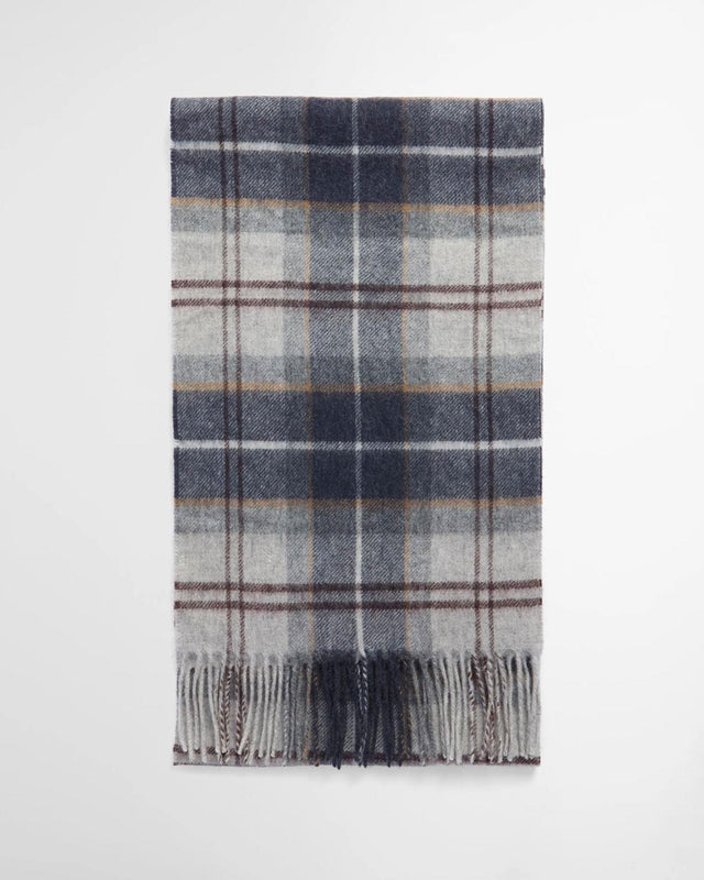 WOOL CASHMERE TARTAN SCARF - GREY MIDNIGHT USC0002TN38 -GREY MIDNIGHT TARTAN BARBOUR 