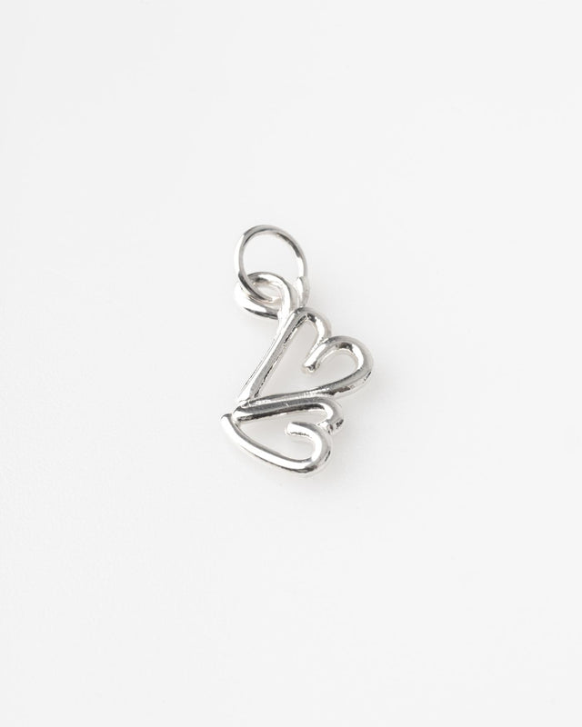 TWO HEARTS CHARM - SILVER TWOH-CHA-156 -SILVER BAR JEWELLERY 