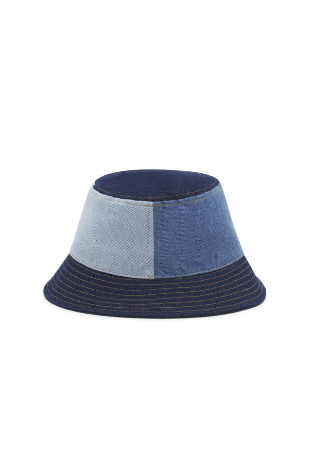 DENIM BUCKET HAT - WASHED INDIGO MM06117WW5022 -P471 WASHED INDIGO Maison Kitsune 