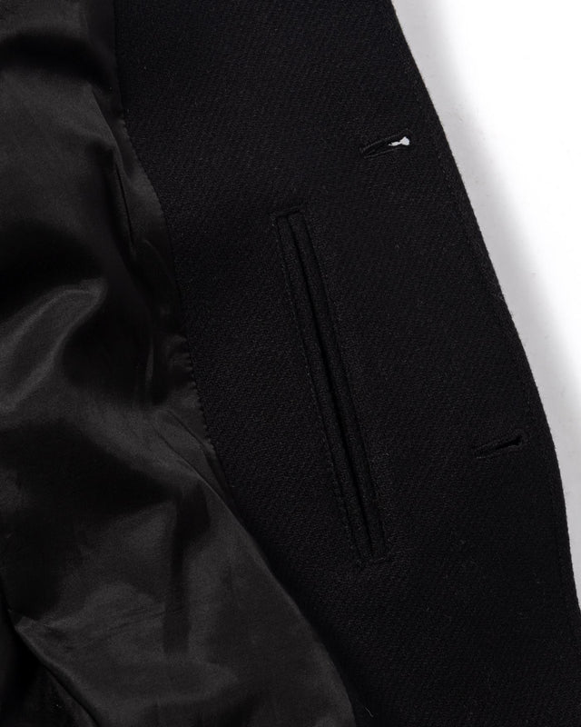 PLAIN WOOL TWILL STAN COAT - BLACK AW25-OUT-STL-BXL-BLK -BLACK WAX LONDON 
