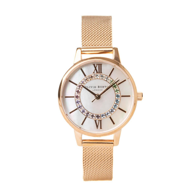 WONDERLAND WATCH - ROSE GOLD OB16WD95 -ROSE GOLD MESH OLIVIA BURTON 