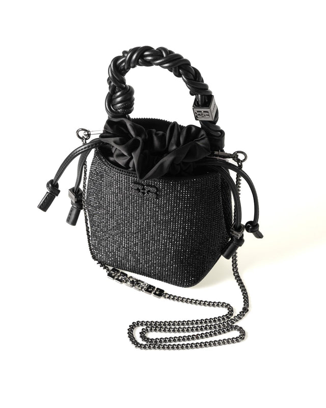 BOU BUCKET MINI SATIN STRASS - BLACK