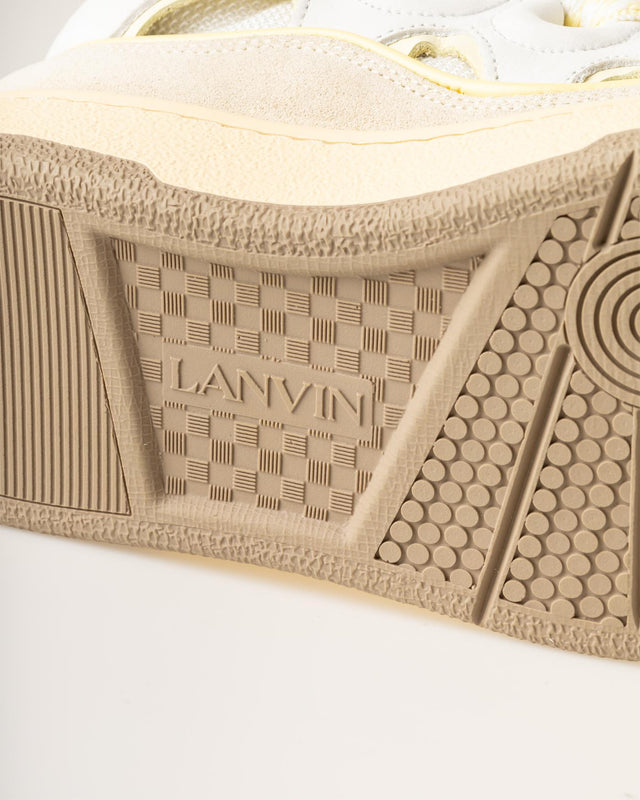 LEATHER CURB SNEAKERS - WHITE/ BEIGE FU-SKDK12-BICO-E25 -0005 WHITE/BEIGE LANVIN 