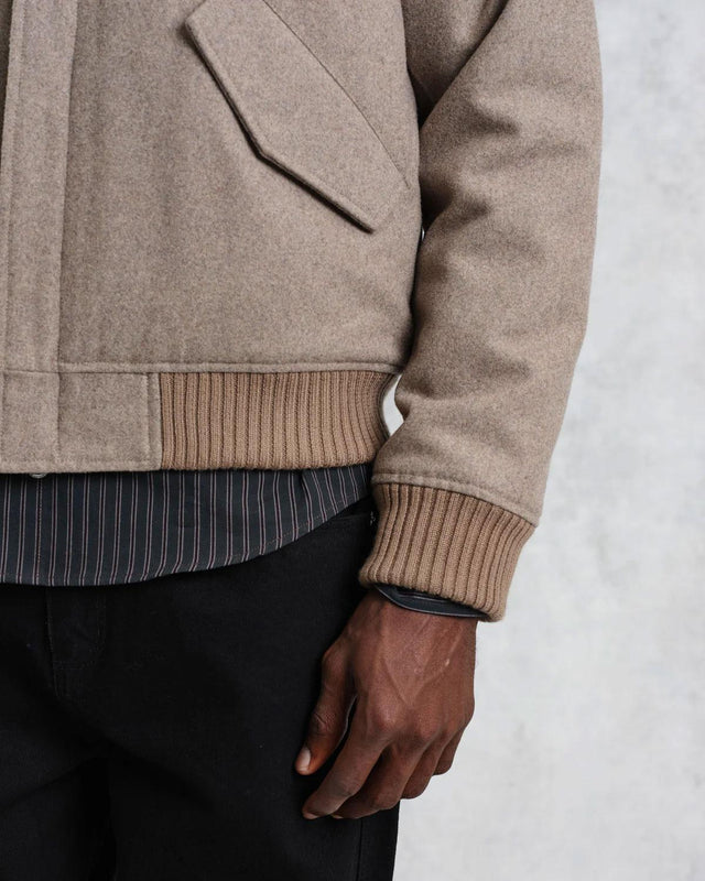 KNOLL WOOL BOMBER JACKET - NATURAL AW24-JKT-KNO-BKN-NAT -NATURAL WAX LONDON 