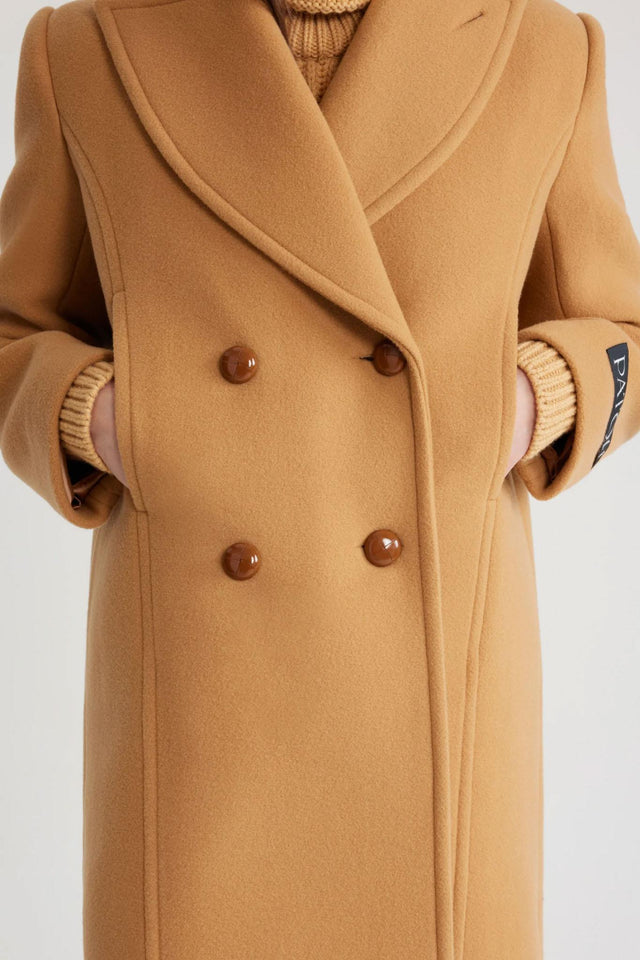 DOUBLE-BREASTED COAT - BISCUIT