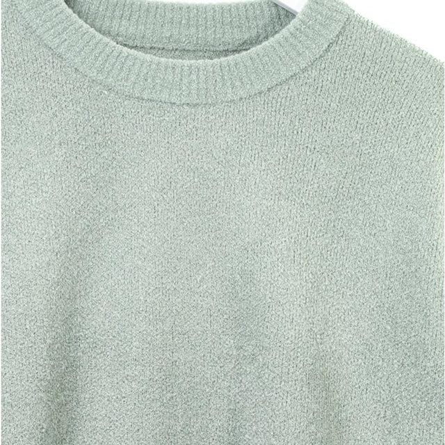 WILDE CREW PLAIN JERSEY BOUCLE - GREEN AW24-KNT-WLD-BLG-GRE -GREEN WAX LONDON 