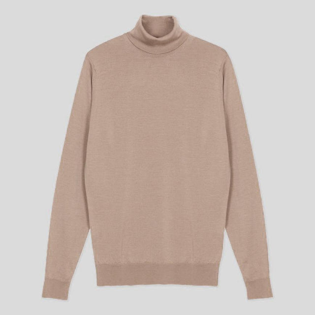 John Smedley CHERWELL PULLOVER ROLL NECK LSSOFT FAWN