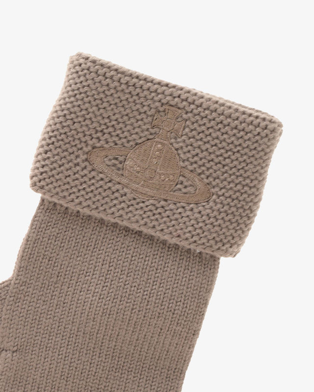 EMBROIDERED ORB GLOVES - STONE GREY 8202002M-K002S-OL P407/STONE GREY Vivienne Westwood 
