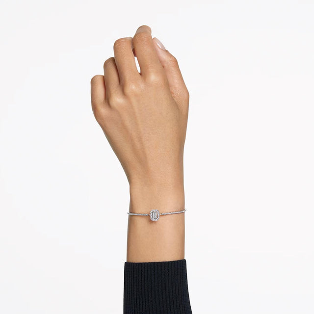 UNA BANGLE - WHITE/RHODIUM PLATED