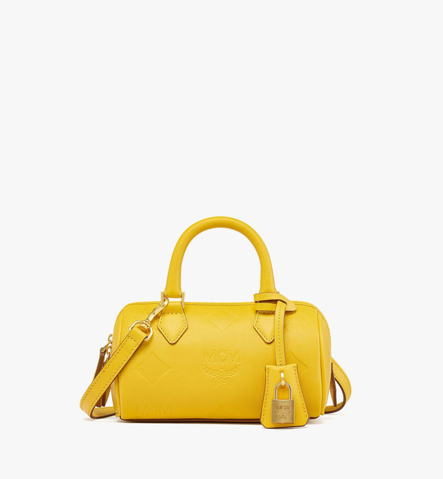 ELLA BOSTON BAG IN MAXI MONOGRAM LEATHER - YELLOW MWBESEA04Y0001 YELLOW MCM 