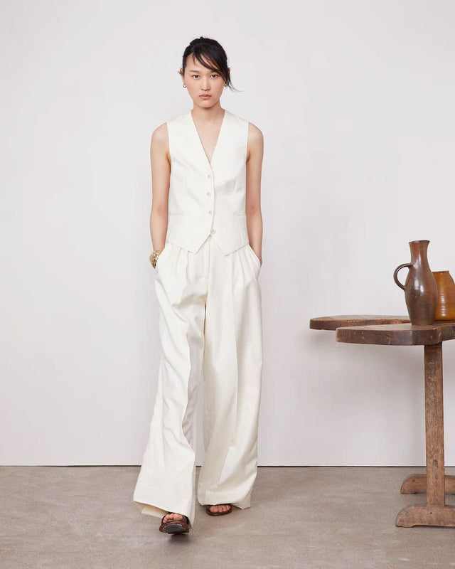 ELIA PANTS - ECRU S25WTLG458 -ECRU OFFICINE GENERALE 