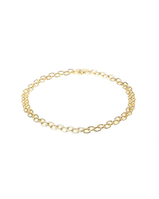 VINTAGE NECKLACE - GOLD 101140 -GOLD TOM WOOD 