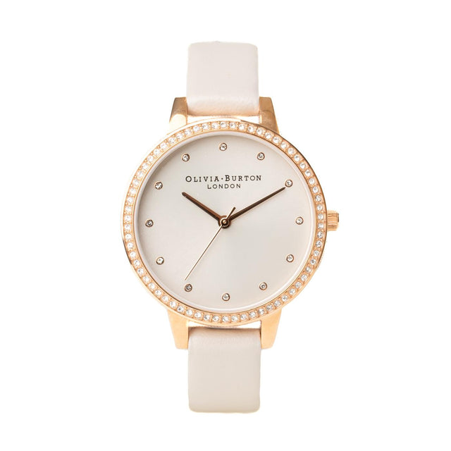 DEMI BLUSH SUNRAY SPARKLE BEZEL WATCH - WHITE OB16DE13 -BLUSH SUNRAY SPARKLE OLIVIA BURTON 