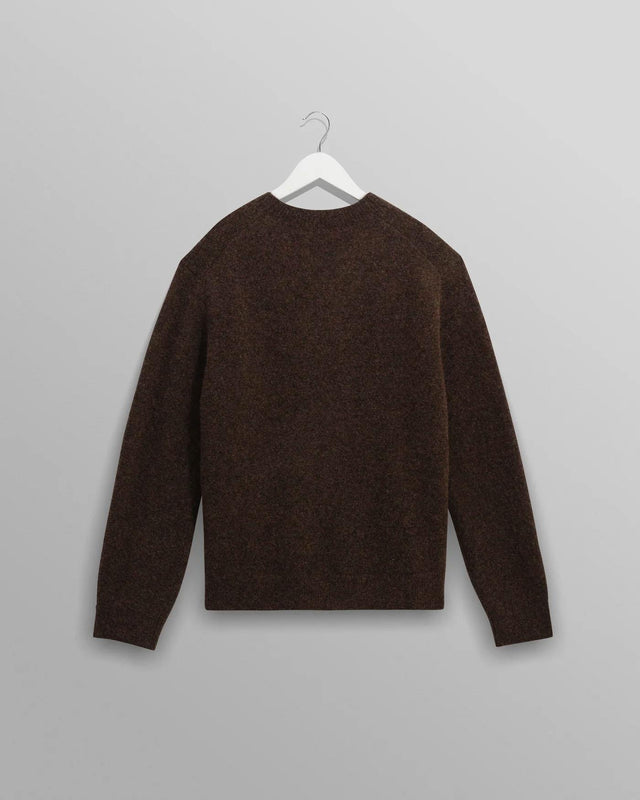 FLUFFY WOOL BLEND WILDE CREWNECK - BROWN AW25-KNT-WLD-BWE-BRN -BROWN WAX LONDON 
