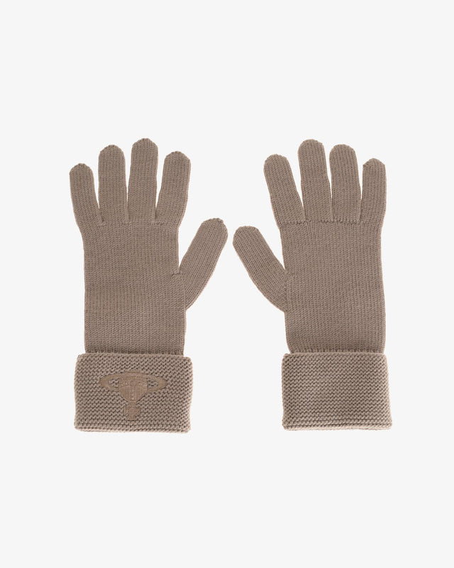 EMBROIDERED ORB GLOVES - STONE GREY 8202002M-K002S-OL P407/STONE GREY Vivienne Westwood 