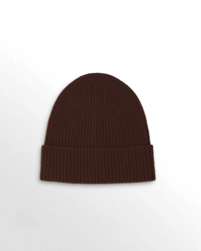 SINGLE RIB BROOK BEANIE - BROWN AW25-ACC-BRK-BYT-BRN -BROWN WAX LONDON 