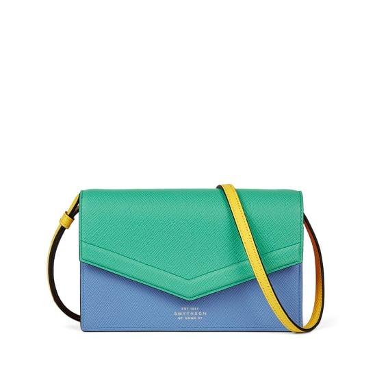 PANAMA ENVELOPE PURSE WITH STRAP - COLOUR BLOCK
