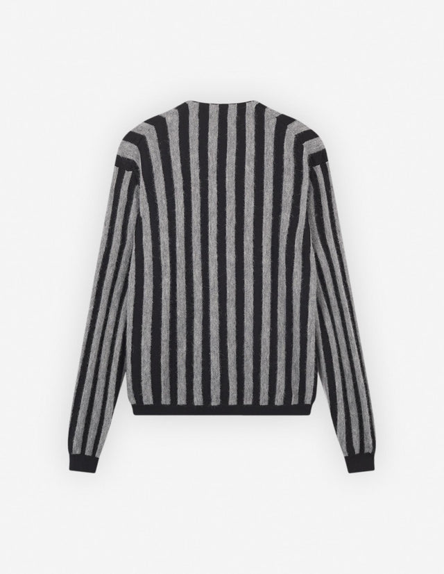 STRIPED COMFORT JUMPER - BLACK/STONE STRIPES