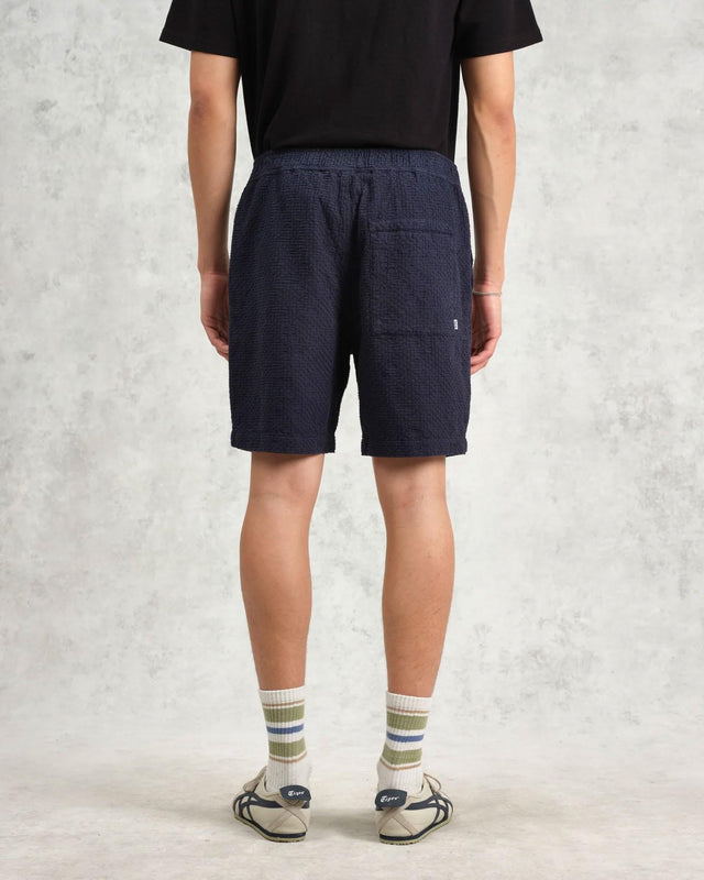 KURT SHORT HONEYCOMB DOBBY - NAVY SS25-STS-KUR-BRV-NVY -NAVY WAX LONDON 