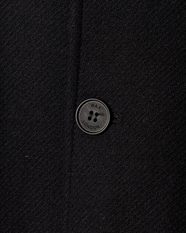 PLAIN WOOL TWILL STAN COAT - BLACK AW25-OUT-STL-BXL-BLK -BLACK WAX LONDON 