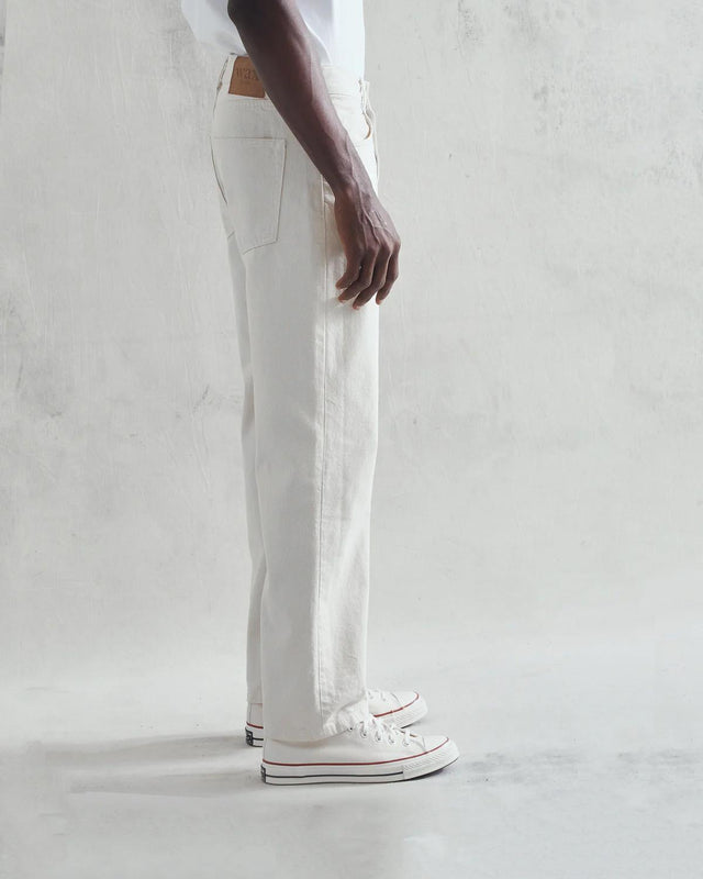 LOOSE FIT JEANS - ECRU DENIM SS24-DEN-LOO-BIF-ECR ECRU WAX LONDON 