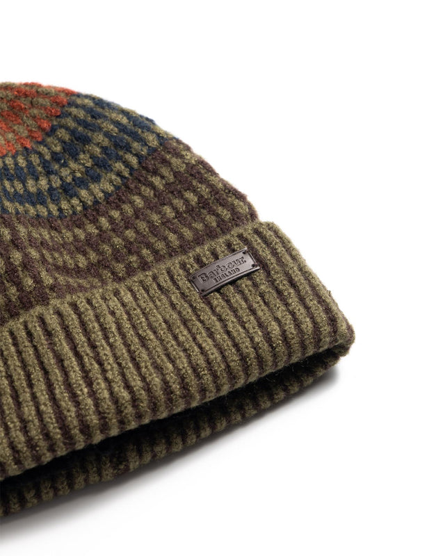 HARRAY BEANIE HAT - OLIVE/ FIRED BRICK MHA0864OL71 -OLIVE/FIRED BRICK BARBOUR 