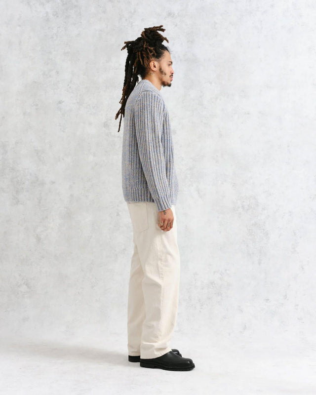 WILDE HEAVYWEIGHT KNIT JUMPER - BLUE AW24-KNT-WLD-BLL-BLU -BLUE WAX LONDON 