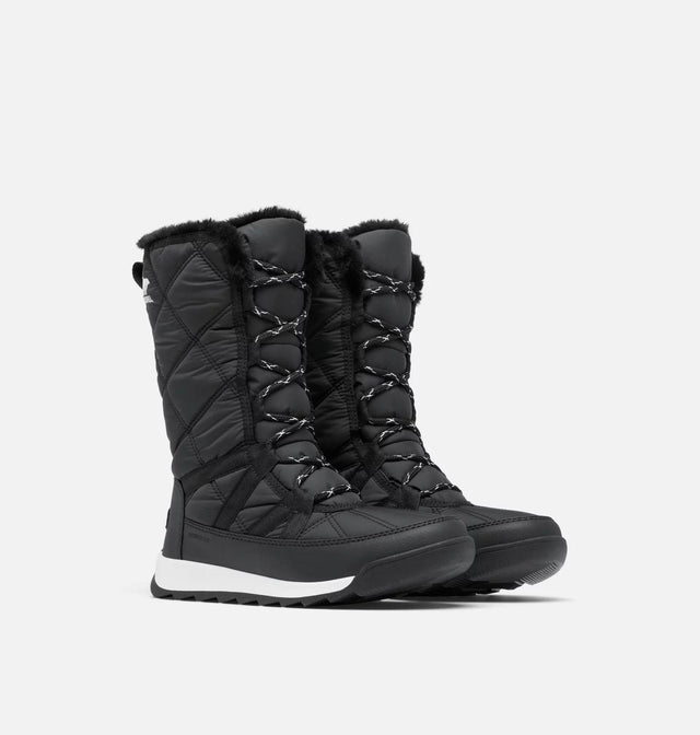 WHITNEY II PLUS TALL LACE WATERPROOF SNOW BOOTS - BLACK/SALT 2088261 Black, Sea Salt SOREL 