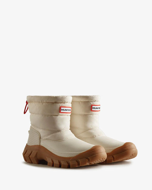 WOMENS INTREPID SHORT SNOW BOOT - WHITE WILLOW/ GUM WFS2108WWU -WHITE WILLOW/GUM HUNTER 