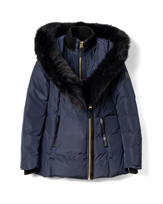 HOODED DOWN JACKET - NAVY ADALI-BX -NAVY-GOLD MACKAGE 