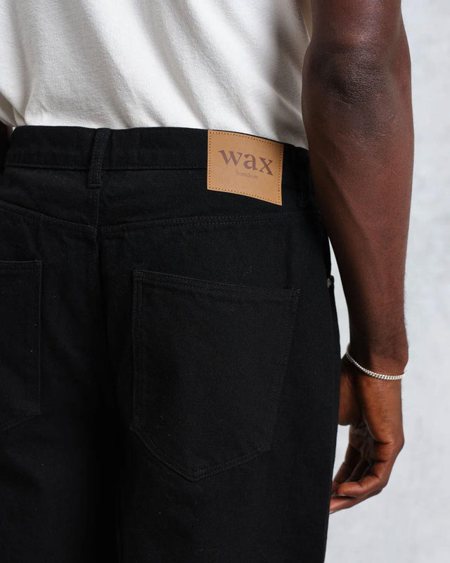 FELIX LOOSE FIT DENIM JEANS - BLACK WI00-DEN-LOO-BIF-BLK -BLACK WAX LONDON 