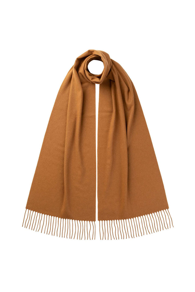 PURE VICUNA SCARF - DARK CAMEL WR000025 180x29cmSB302200 JOHNSTONS 