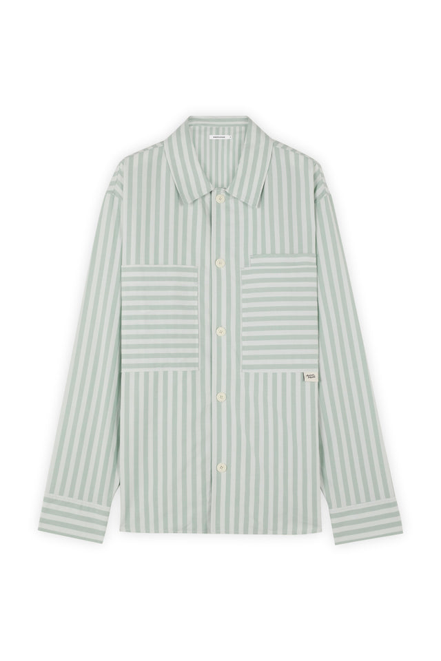 COTTON OVERSHIRT - ICE BLUE STRIPES
