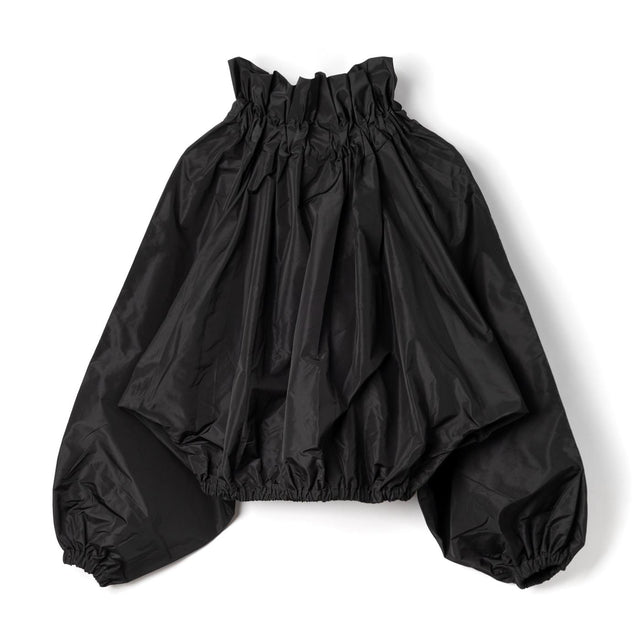 GROSGRRAIN PUFF SLEEVE FAILLE TOP - BLACK TO0170011 -999B PATOU 