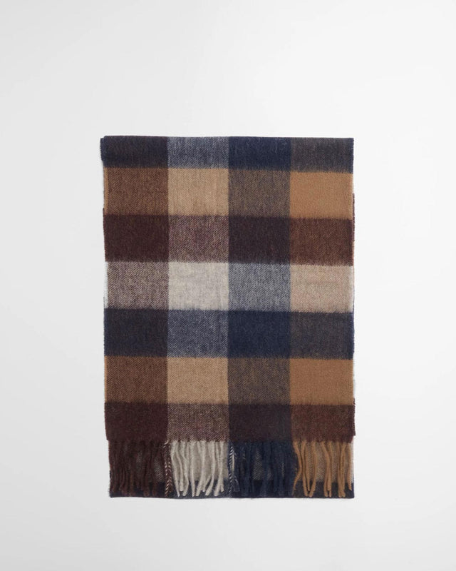 LAMBSWOOL TATTERSALL SCARF - MIDNIGHT OAK USC0005TN38 -MIDNIGHT OAK BARBOUR 