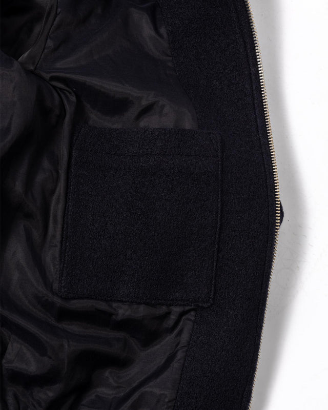 BOILED WOOL ELDON JACKET - MIDNIGHT NAVY AW25-JKT-ELD-BWP-MID -MIDNIGHT NAVY WAX LONDON 