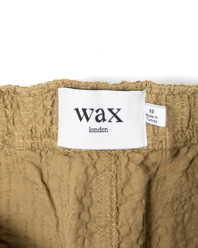 KURT SHORT HONEYCOMB DOBBY - KHAKI SS25-STS-KUR-BRV-KHA -KHAKI WAX LONDON 