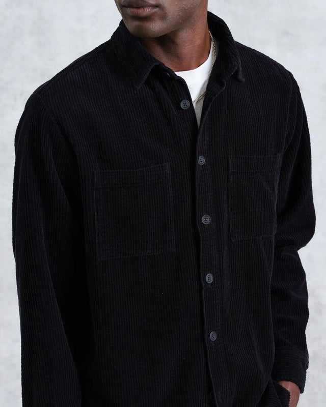 WHITING JUMBO CORDUROY OVERSHIRT - NAVY AW24-OSH-WHI-BJG-NVY -NAVY WAX LONDON 