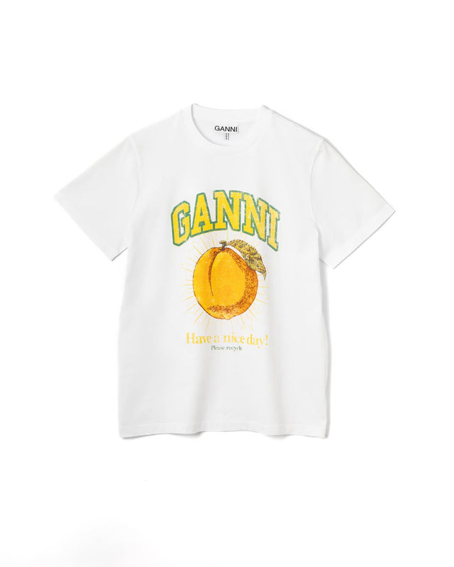 BASIC JERSEY PEACH RELAXED T-SHIRT - BRIGHT WHITE