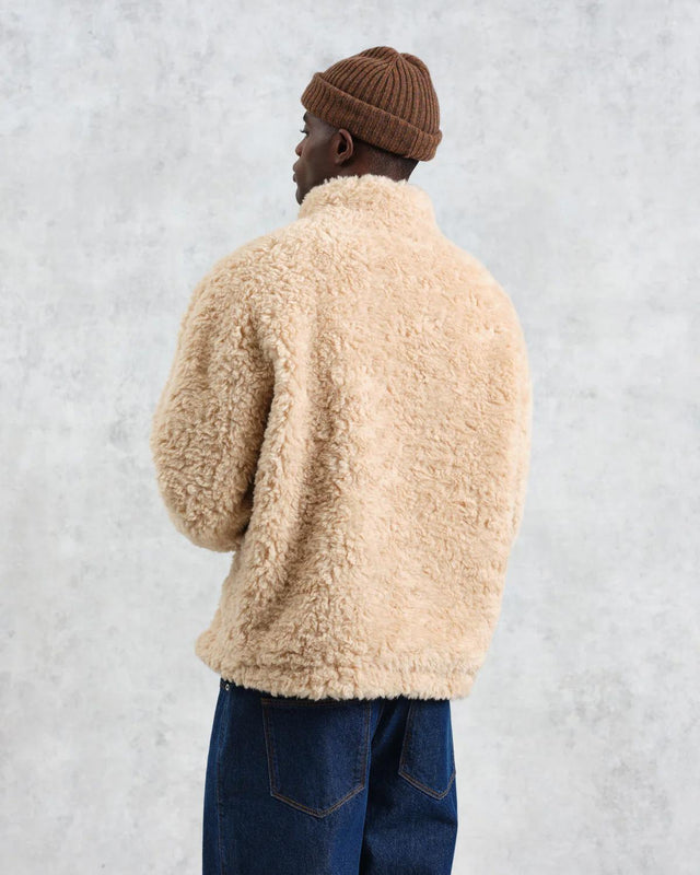 TRIMMS BORG JACKET FAUX FUR - BEIGE AW24-JKT-TRM-BKP-BEI -BEIGE WAX LONDON 