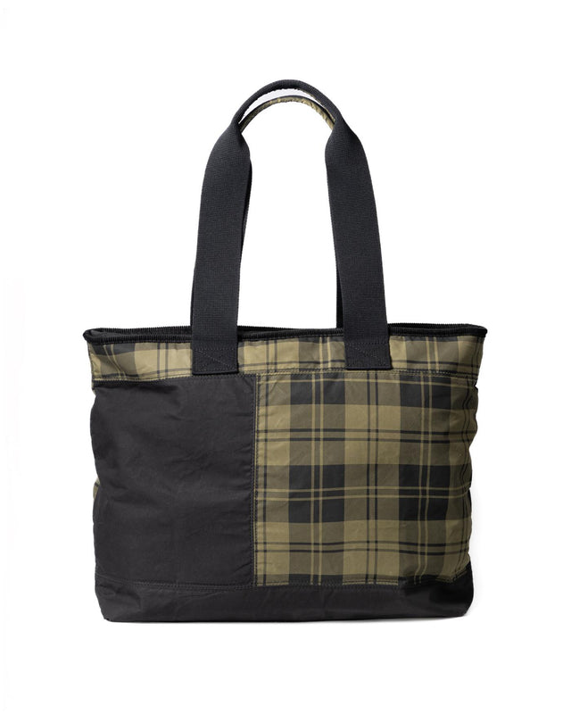 MYA PATCHWORK TOTE BAG - BLACK/ OLIVE CHECK LBA0484BK11 -BLACK/OLIVE CHECK BARBOUR 