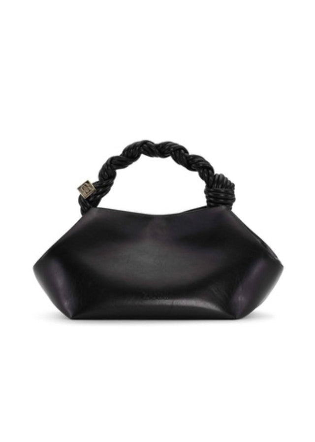 SMALL PATENT OLEATEX BOU BAG - BLACK